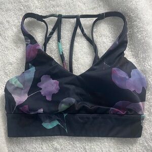 Floral Black Sports Bra